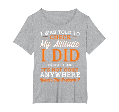 Attitude Saying Funny Sarcasm T-Shirt, Women's Plus, Heather Grey, 3X