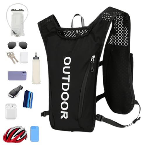Mochila del paquete de hidratación, mochila de hidratación, mochila de hidratación, 5 l mochila de agua viet | tiras reflectantes, accesorios de ocio al aire libre ligeros para correr, acampar