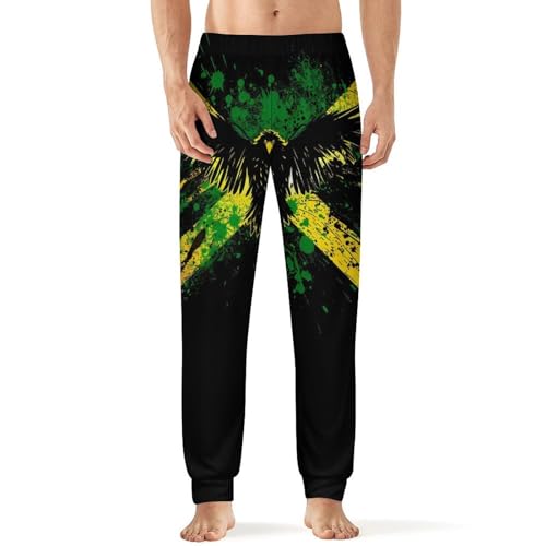 Jamaican Flag Eagle Pajama Pants Men Pj Bottoms Sleepwear Lounge Pant