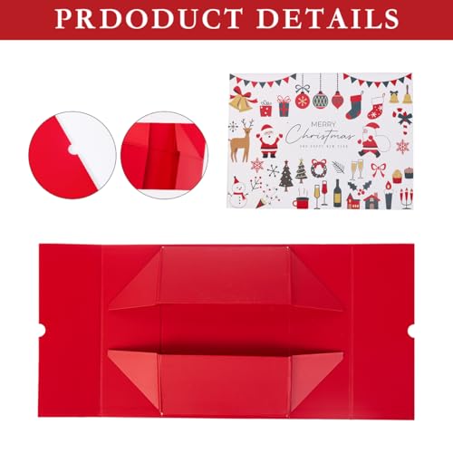 Christmas Gift Boxes With Lids - 11.3x8.2x4.1 Inch Large Present Box With Ribbon & Card