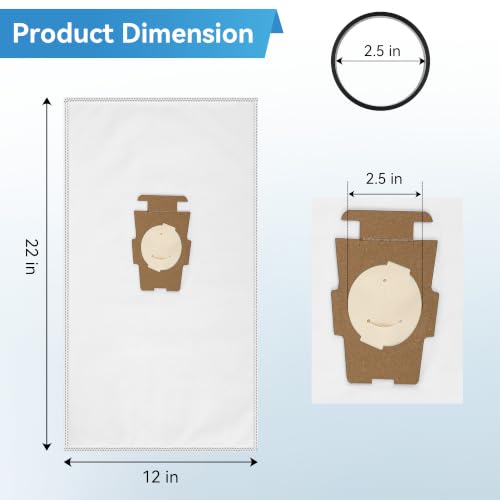 Image of 12 Vacuum Cleaner Bags and 2 Belts Compatible with Kirby G Series (White) | Compatible with Kirby G3, G4, G5, G6, G7, Ultimate G, Diamond Edition, 197394, 204803, 205803, Vacuum Dust Bag Replacement