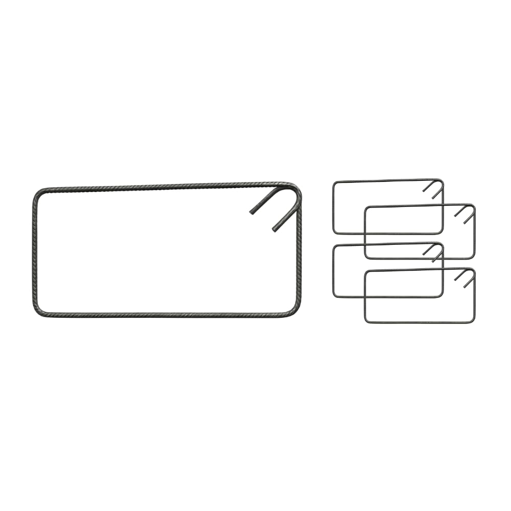 FORTUNATO Kit Staffe di Rinforzo in Ferro Sagomato, Antisismiche, 20x50 cm, Ø 8 mm, Curvatura 135°, per Strutture Cemento Durevoli (Pezzi : 20)