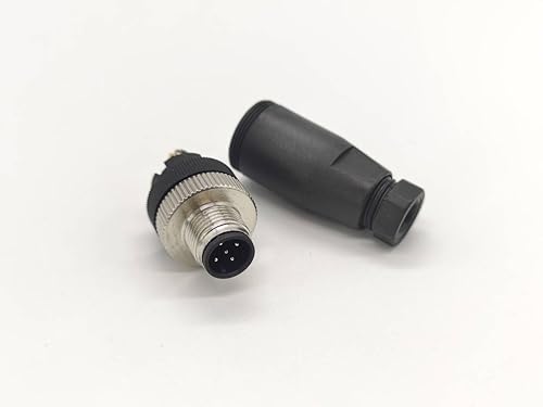 Miniatura 8 de Elecbee 5 unids M12 5 pines macho A-Code campo instalable tornillo terminación desblindaje para 22AWG 0.34mm² cable