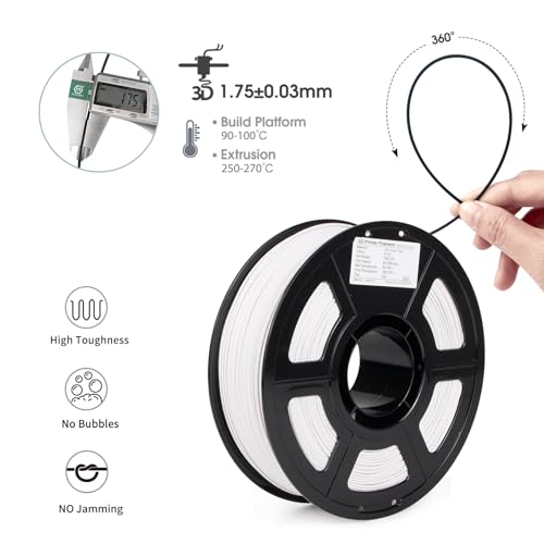 Image of iSANMATE ASA-GF 3D Printer Filament, 10% Glass Fiber Reinforced, Superior Weather & UV Resistance, High Strength & Thermal Stability for Outdoor & High-Impact Applications (1kg, White)