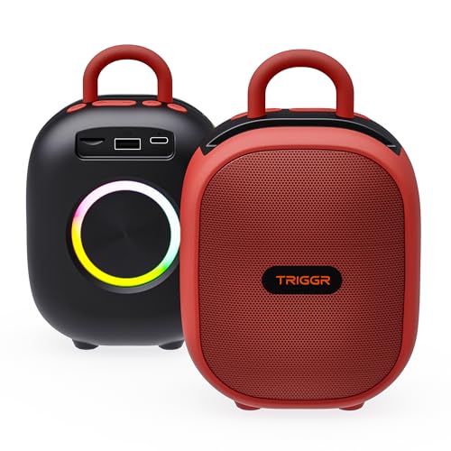 Roar 12 Portable Bluetooth Speaker, 12W Deep Bass, 8H Playtime, Type-C Fast Charging, BT v5.3, TWS Stereo Pairing, FM Radio, USB/SD Card, Handsfree with Built-in Mic (Red Eclipse)