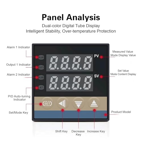 Controlador de temperatura digital 72x72mm con entrada universal C700 VDA 2