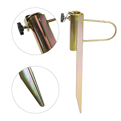 Ikare Beach Umbrella Sand Anchor - 2Pack,18 Inch Heavy Duty Metal Outdoor Portable Umbrella Base Stand Adjustable Width Sand Grass Auger - Fits For Flag,Pole,Umbrellas,Fishing Rod #TOP1