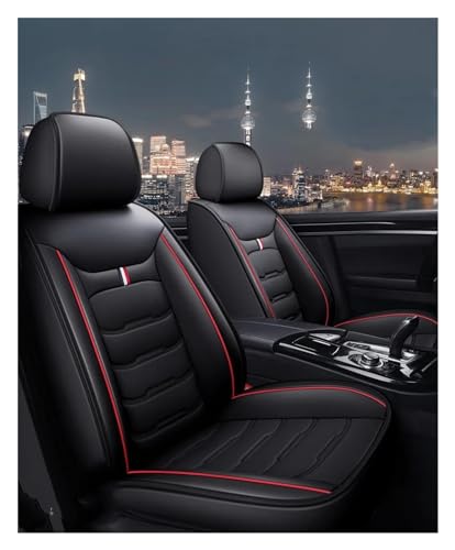 Housse de siège de voiture universelle au design raffiné noir et rouge