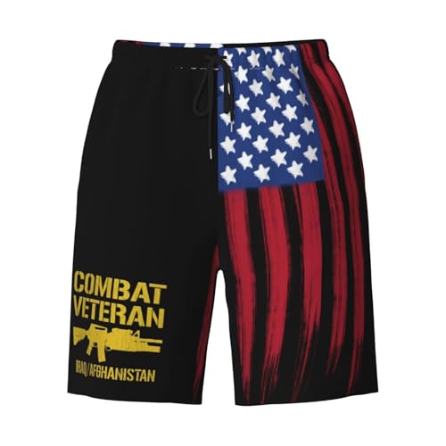 Combat Veteran Iraq and Afghanistan Mens Swim Trunks Quick Dry Board Shorts 7" - Hawaii Beach Swimwear2