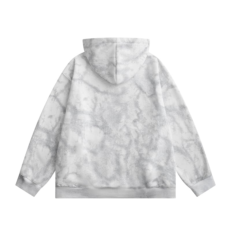 GURUNVANI Mens Tie Dye Hooded Sweatshirt Vintage Loose Hoodie Kangaroo Pocket Drawstring Gradient Pullover Top2