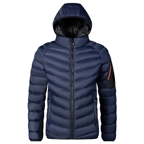 Doudoune chaude à capuche et empilable pour hommes veste matelassée noire