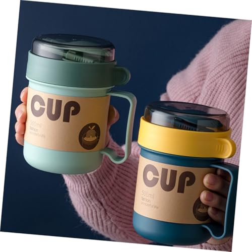 Taza de leche hermética de material PP resistente con tapa y cuchara 5