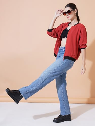 Image of 9 Impression Women's Printed Bomber Jackets | Full Zipper Regular Jacket | Casual Sweatshirt | Oversized Jackets for Women | Outdoor Office Wear Winter Jackets