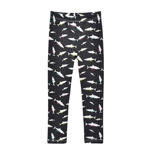 Girls Leggings Shark with Neon Colored Fins Toddler Girls Clothes Leggings for Girls Toddler Girls Leggings 3-4T