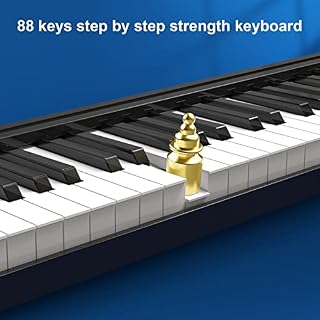 ZHJOPP Clavier numérique Piano 88 Touches Clavier électrique Portable Semi-lesté Haut-Parleur intégré Batterie Rechargeable Instrument de Musique avec Connexion – Image 2