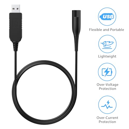 Image of 12V Charger Cable for Braun Shaver Charger Series 3 /5 /6 /7 /8 /9 for 3040BLK 5018s 5471 6075cc 70S 7020s 9440 9477cc 9567cc Razor