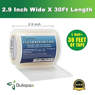 Dulepax-Tent Repair Tape,Awning Repair Tape,Boat Covers Repair,RV Covers Repair Kit,Tarp Repair,Canvas Pctch Kit,Sail Tape Etc...1 Roll of 30FT x 2.9"