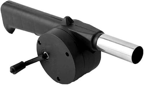 ALANES Outdoor Air Blower BBQ Fan Manual Hand Crank Bellows for Outdoor Picnic Camping Cooking Barbecue Charcoal Grills Accessories