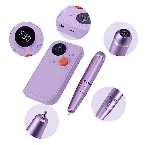 Perceuse à ongles électrique sans fil portable à écran LCD blanc haute précision