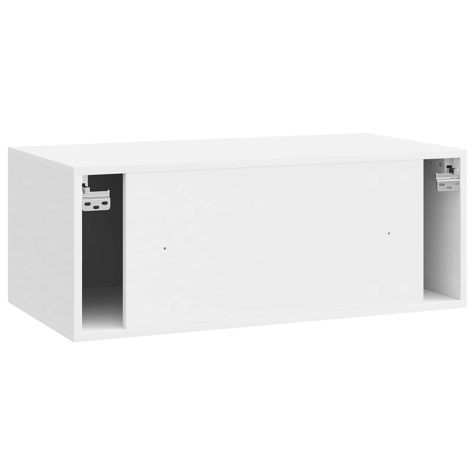 Wandmontierter TV-Schrank Hochglanz Weiß 78,5x41x30 cm | Platzsparendes Lowboard für Wohnzimmer und Schlafzimmer mit 90 Grad Klapptür und robuster Wandhalterung.