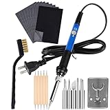 Wood Burning Kit 60W 110V Pyrography Pen Set Adjustable Temperature Soldering Iron Wood Burner with Carbon Paper Dotting Tools and Tips Stand Accessories for DIY Arts Crafting Embossing Carving