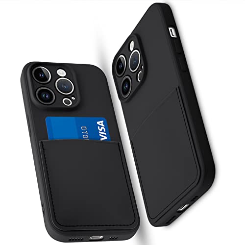 Étui portefeuille iPhone 14 Pro silicone noir coque protection intégrale appareil photo