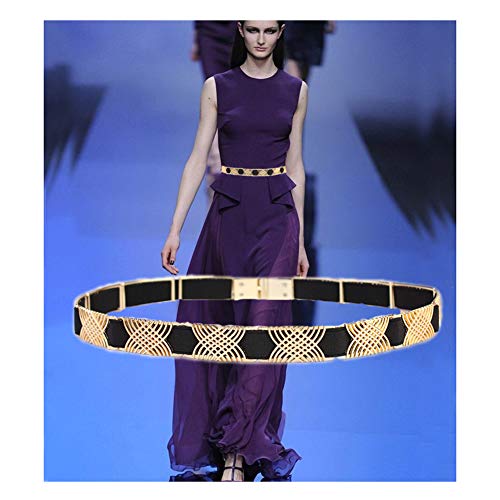 Womens Metal Skinny Elastic Chain Belt Dress Accessory Decorated Skinny Waist Fashion BeltWaistband2