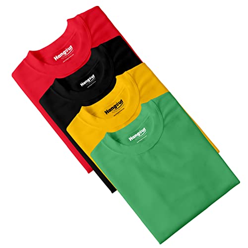 Image of Hangout Hub HH87 Tshirt for Boy's | Regular Fit | Super Combed Cotton Kids T-Shirt | Solid Plain Tees | Round Neck T Shirt | Half Sleeves |Pack of 2 | 3 | 4 | 5 |6