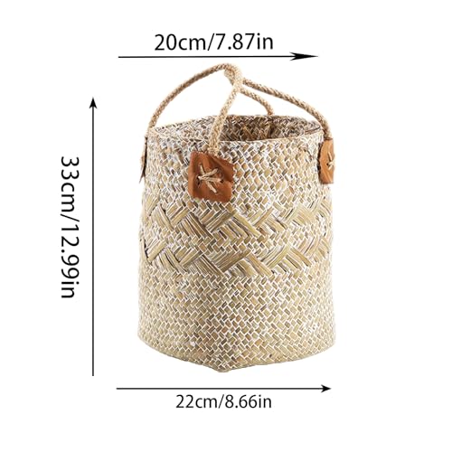 Cestas de pan y fruta en cesta de almacenamiento de frutas boho tejida 6