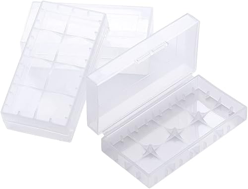 Miniatura 1 de Bettomshin 2 cajas de almacenamiento de batería 18650, 3 unidades transparentes