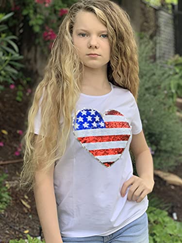 Image of 4th of July Shirts for Girls Patriotic American Flag Kids Clothing