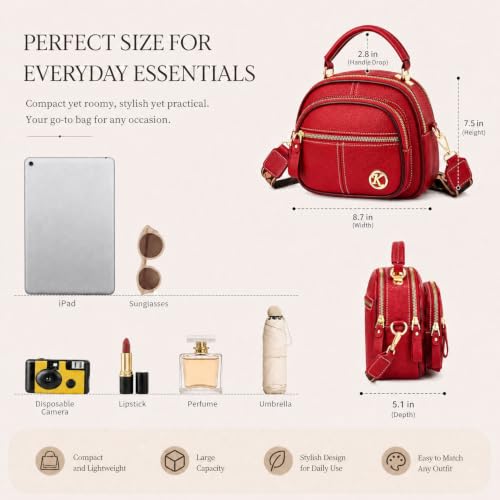 Bolso bandolera vintage de cuero para mujer pequeño miniatura 6
