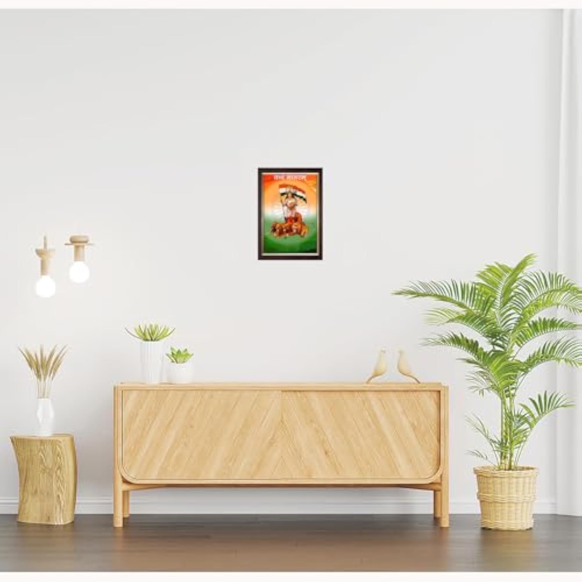 Bharat Mata Photo Frame, Copper Gold Sparkle Coated Lamination