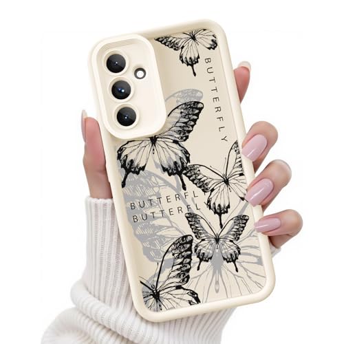 Coque Samsung Galaxy A36 5G papillon noir en silicone souple antichoc pour fille et femme