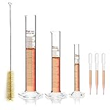 👩‍🔬 EL PACK INCLUYE - 3 probetas, 1 cepillo de limpieza y 3 pipetas Pasteur para transferir líquidos.