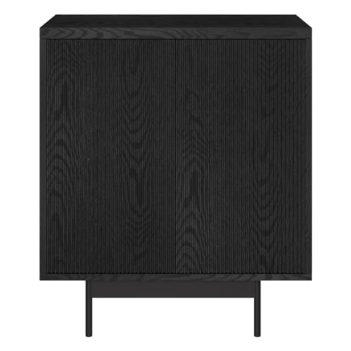 Henn&Hart 28" Fluted Accent Cabinet, Sideboard Buffet, Natural Black by Henn&Hart - Used condition - Image 3