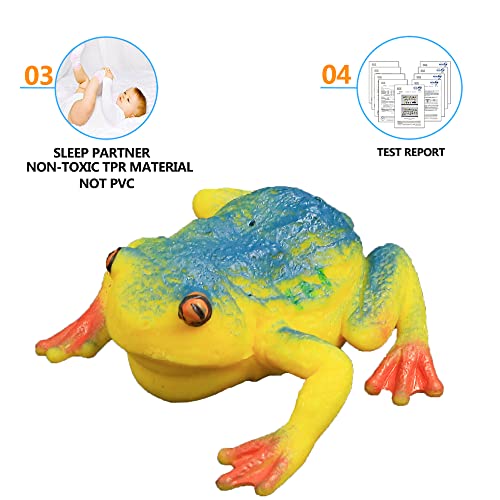 Frog Toys,4.5 Inch Assorted Rubber Frog Sets(6 Pack),Super Stretches Material Tpr ,Realistic Frog Figure Toys For Boy Kids Bathtub #TOP3