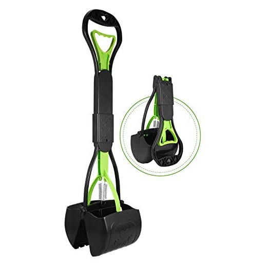 PPOGOO Non-Breakable Pet Pooper Scooper for Dogs and Cats with Long Handle High Strength Material and Durable Spring for Easy Grass and Gravel Pick Up