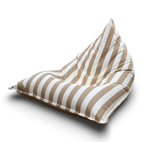 Aiire Puff Exterior Jardín con Relleno Incluido - Tejido Olefina Premium, Desenfundable y Lavable - Sofá Exterior para Playa, Terraza o Piscina - Puff Gigante XXL Beige [140x100x90 cm]