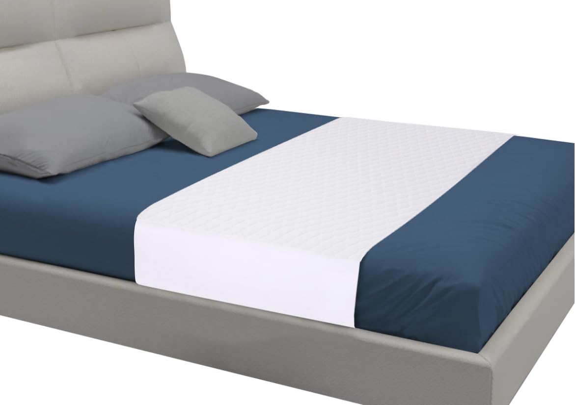 Saddle Style Washable Bed Pad for Incontinence, Waterproof and Reusable Underpad with Tuck-in Sides, Leakage & Sweat Mattress Protector for Adults,