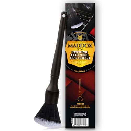 Maddox Detail - Interior Cleaning Pro Brush | Herramienta Esencial Para Limpieza Interior De Coche Con Cepillo Para Limpiar Coche | Pincel Suave Limpieza Coche | Ideal Para Detailing Coche Profesional