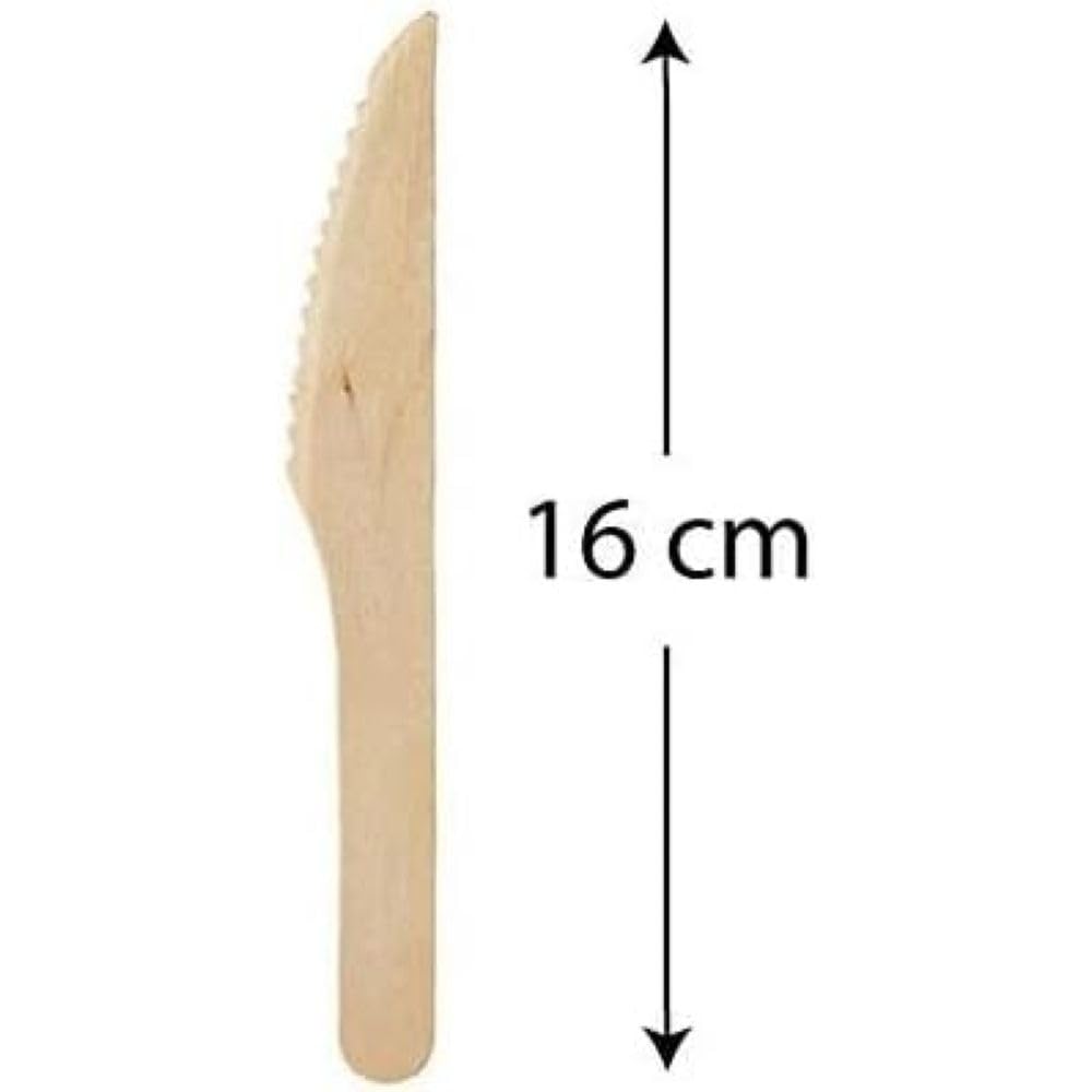 Generico 100 200 300 Coltelli in legno di betulla - monouso - biodeagradabili - 16 cm Posate compostabili 100% Naturale (300 pezzi)