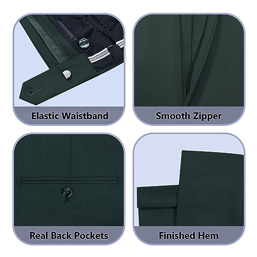 Image of Cooper & Nelson Men's Suit Slim Fit, 3 Piece Suits for Men, One Button Solid Jacket Vest Pants with Tie, Tuxedo Set