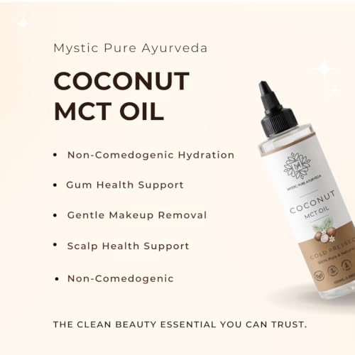 Image of Mystic Pure Coconut MCT Oil 100ml | Skin & Hair Care, Baby Massage | Non-Comedogenic, Lightweight 100% Pure & Natural