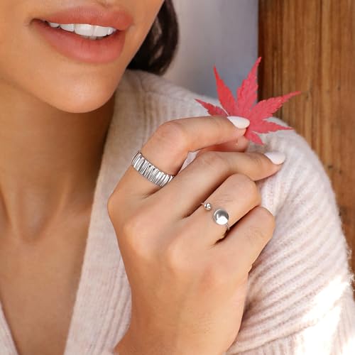 Bague ouverte taille réglable argent 925 anti-stress