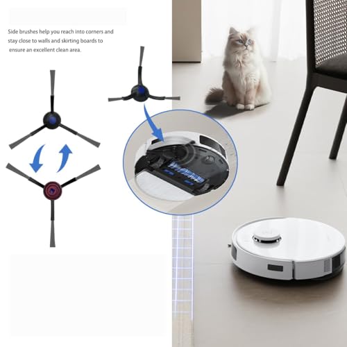 Image of Replenishment Kit, Replacement Parts Compatible with Ecovacs N20 Pro /N20 Robot, Vacuum Cleaner Replacement Accessories: Main Brush, 4 Side Brushes, 2 Mop Cloth, 2 Filters (Full Kit-N20)