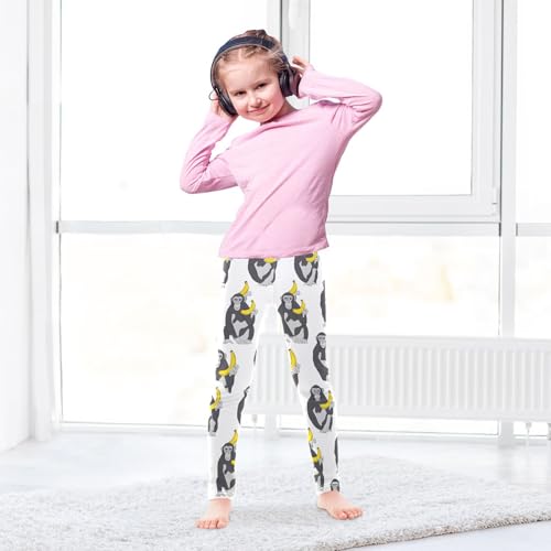 ALAZA Girls' Leggings Children's Yoga Pants Skinny Printed Dance Gorilla Banana Comfortable 4T3