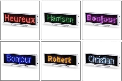 Écran de bureau à matrice de points avec affichage LED violet et logo défilant mobile - 4