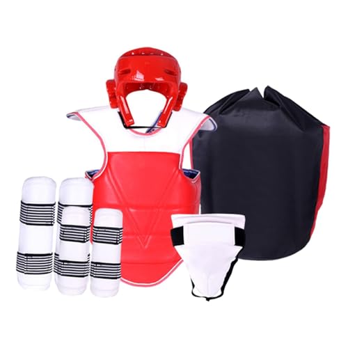 QLECXZI Equipo de protección Profesional para Taekwondo. Conjunto Acolchado Ajustable y Engrosado con Materiales EVA y PU duraderos. Protector de Pecho Acolchado y Ajustable