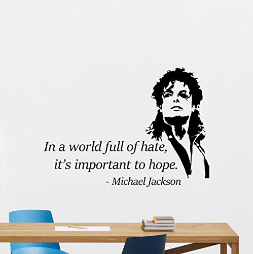Michael Jackson Quote Wall Decal In A World Full Of Hate Lettering Poster Print King Of Pop Music Po - //coolthings.us